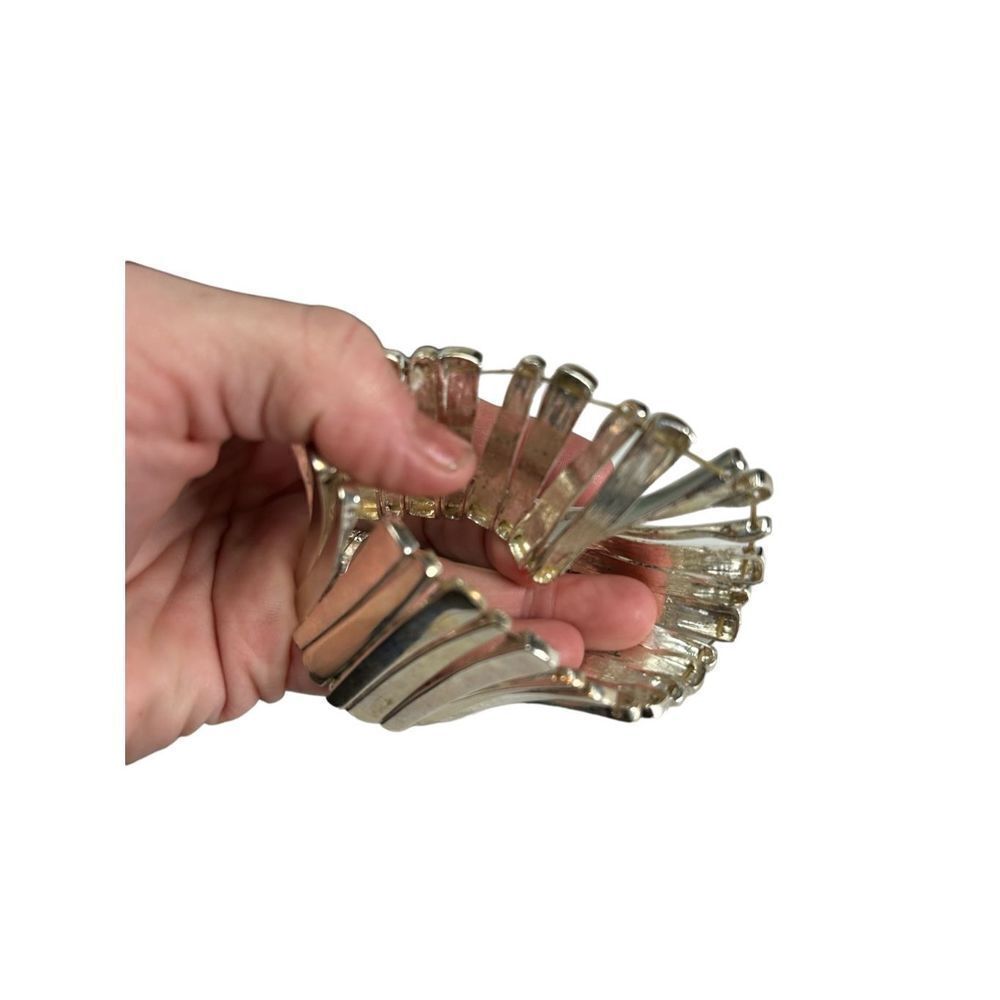 Stretchy Expandable Silver Statement Bracelet - image 5